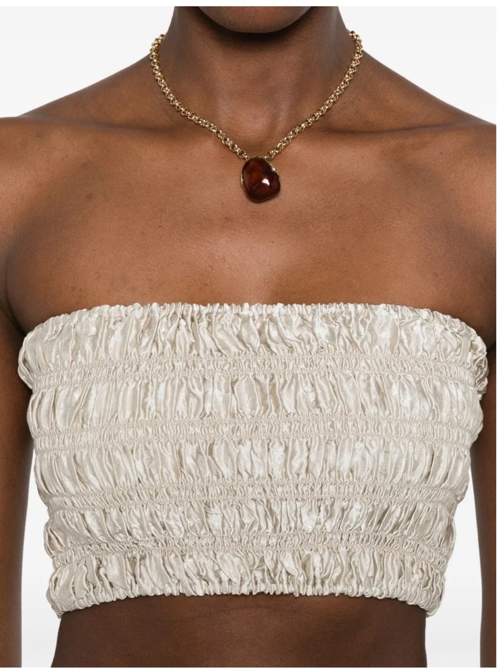 NWOT! Enza Costa Textured Satin Smocked Top
